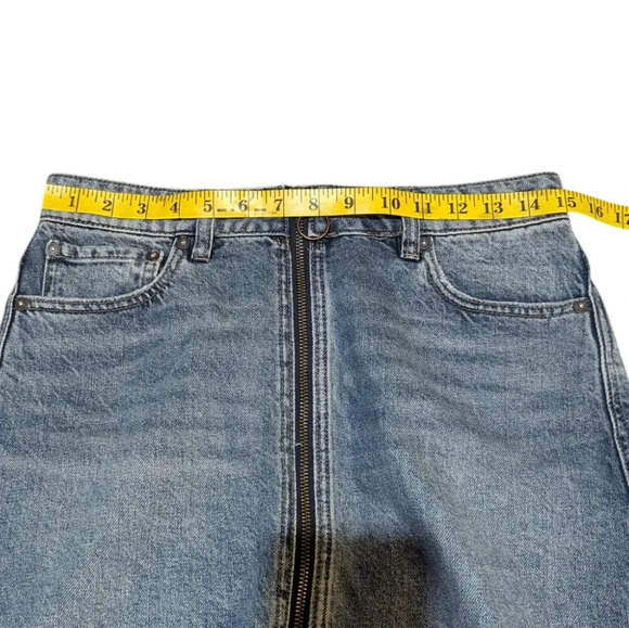 WE THE FREE Free People Zip up Jean Skirt Size 27 - Picture 9 of 9
